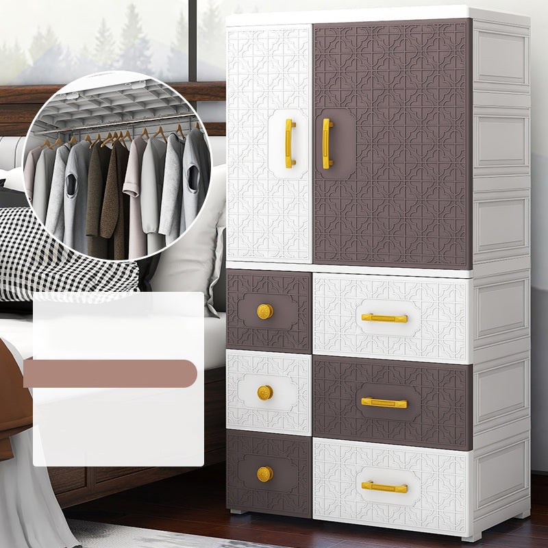 Contemporary Style Wardrobe Armoire Plastic Bedroom Wardrobe Cabinet
