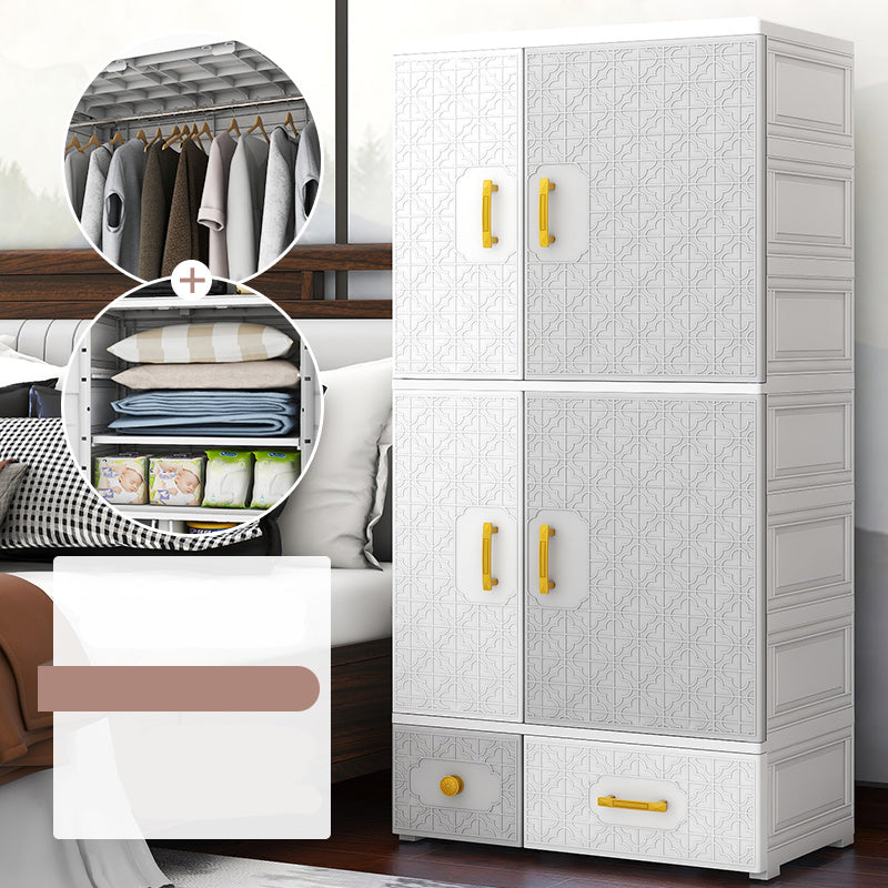 Contemporary Style Wardrobe Armoire Plastic Bedroom Wardrobe Cabinet