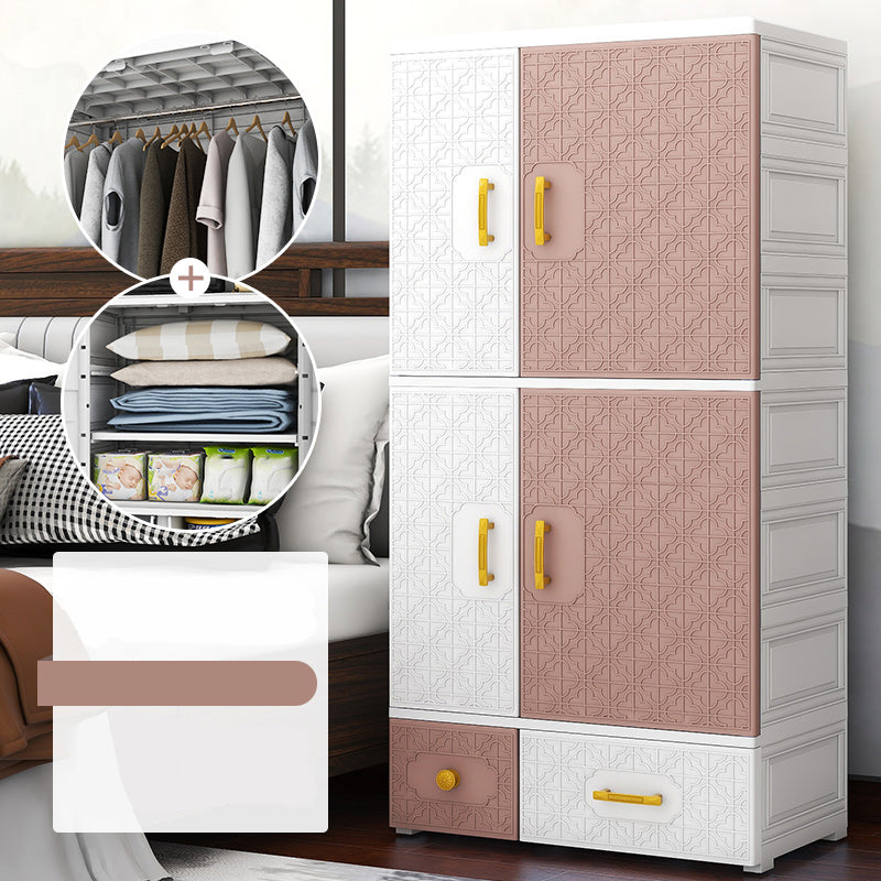 Contemporary Style Wardrobe Armoire Plastic Bedroom Wardrobe Cabinet