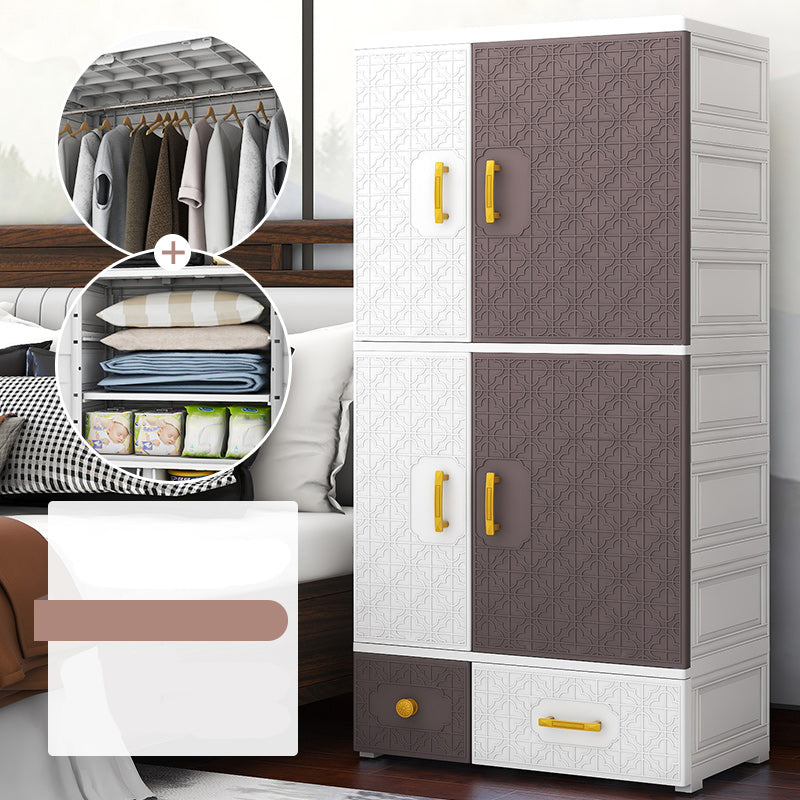 Contemporary Style Wardrobe Armoire Plastic Bedroom Wardrobe Cabinet