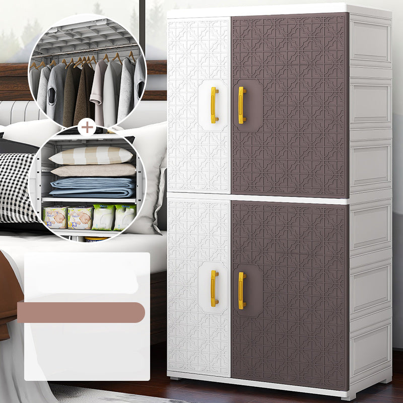 Contemporary Style Wardrobe Armoire Plastic Bedroom Wardrobe Cabinet