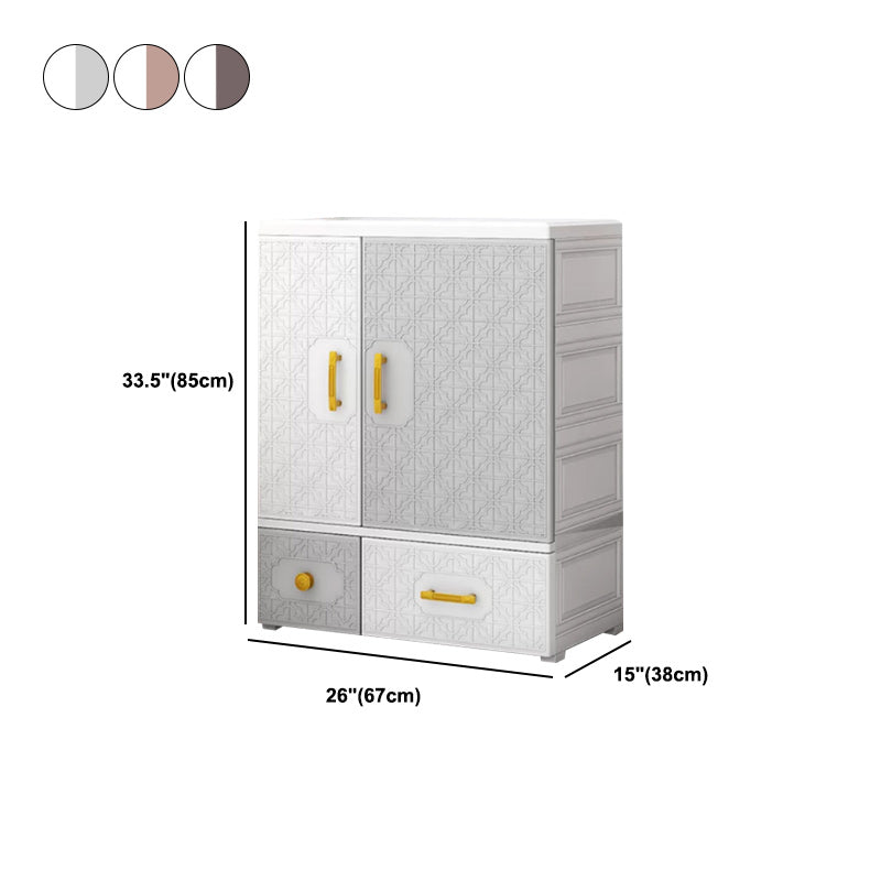 Contemporary Style Wardrobe Armoire Plastic Bedroom Wardrobe Cabinet