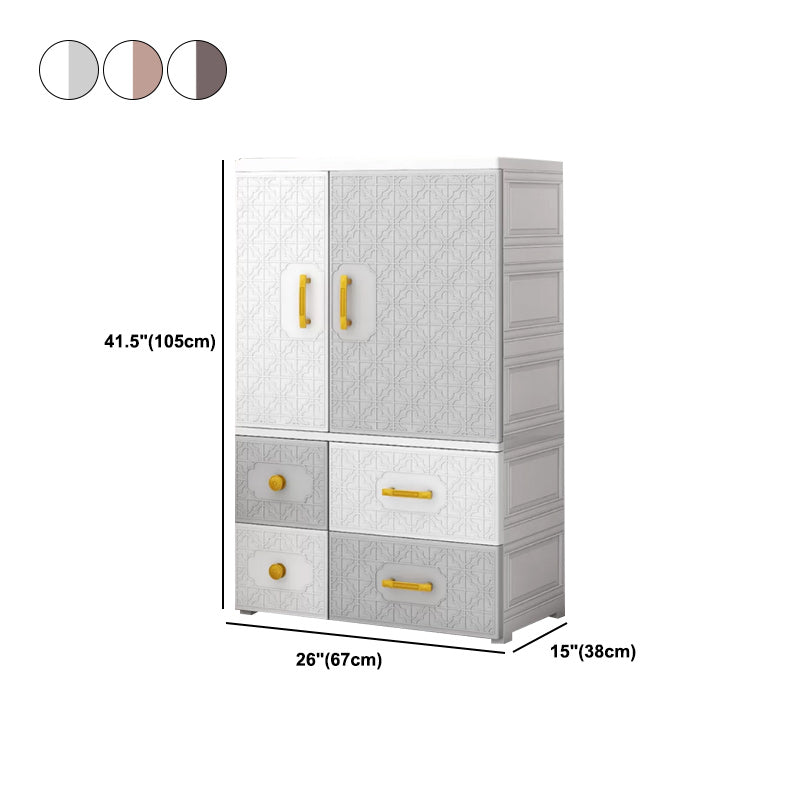 Contemporary Style Wardrobe Armoire Plastic Bedroom Wardrobe Cabinet