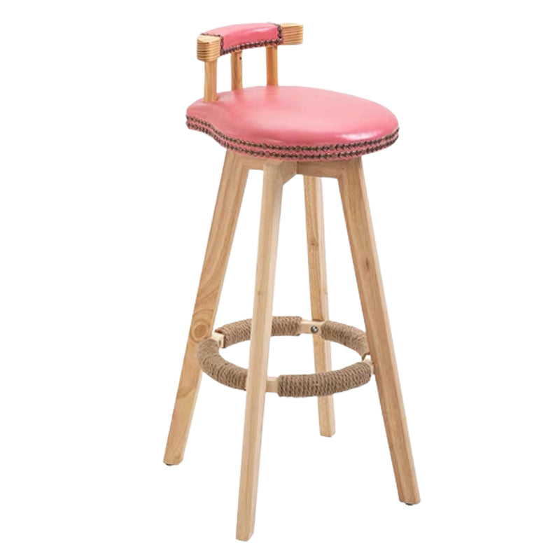 Modern Wooden Barstool Fabric Cushion in Matte Finish for Indoor