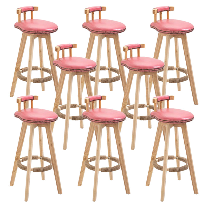 Modern Wooden Barstool Fabric Cushion in Matte Finish for Indoor