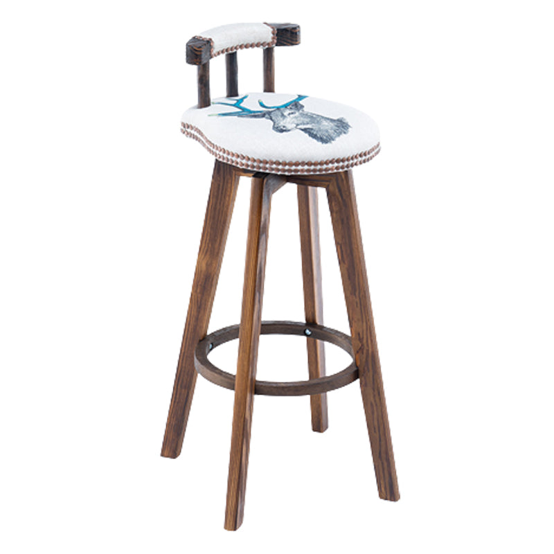 Modern Wooden Barstool Fabric Cushion in Matte Finish for Indoor
