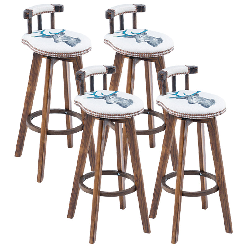 Modern Wooden Barstool Fabric Cushion in Matte Finish for Indoor