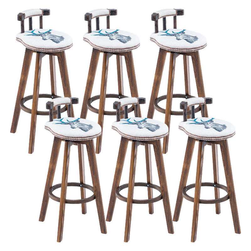 Modern Wooden Barstool Fabric Cushion in Matte Finish for Indoor