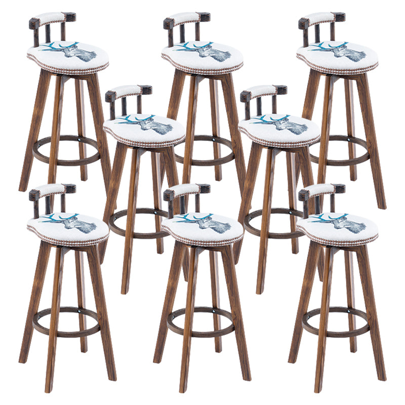 Modern Wooden Barstool Fabric Cushion in Matte Finish for Indoor