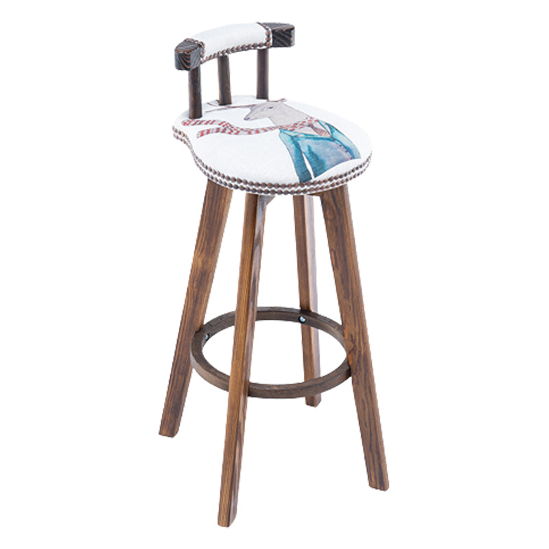 Modern Wooden Barstool Fabric Cushion in Matte Finish for Indoor