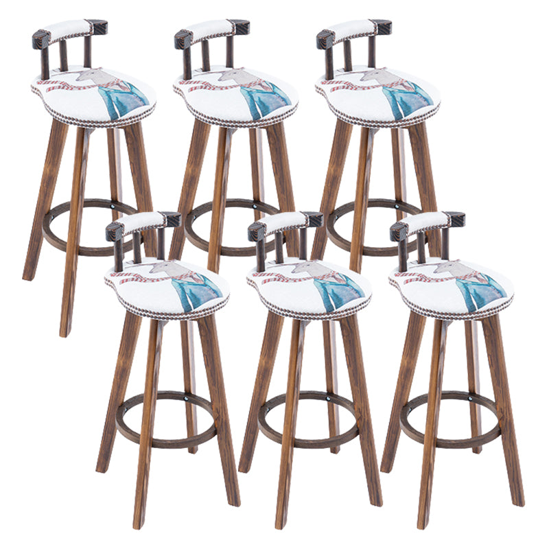 Modern Wooden Barstool Fabric Cushion in Matte Finish for Indoor