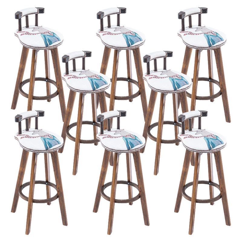 Modern Wooden Barstool Fabric Cushion in Matte Finish for Indoor