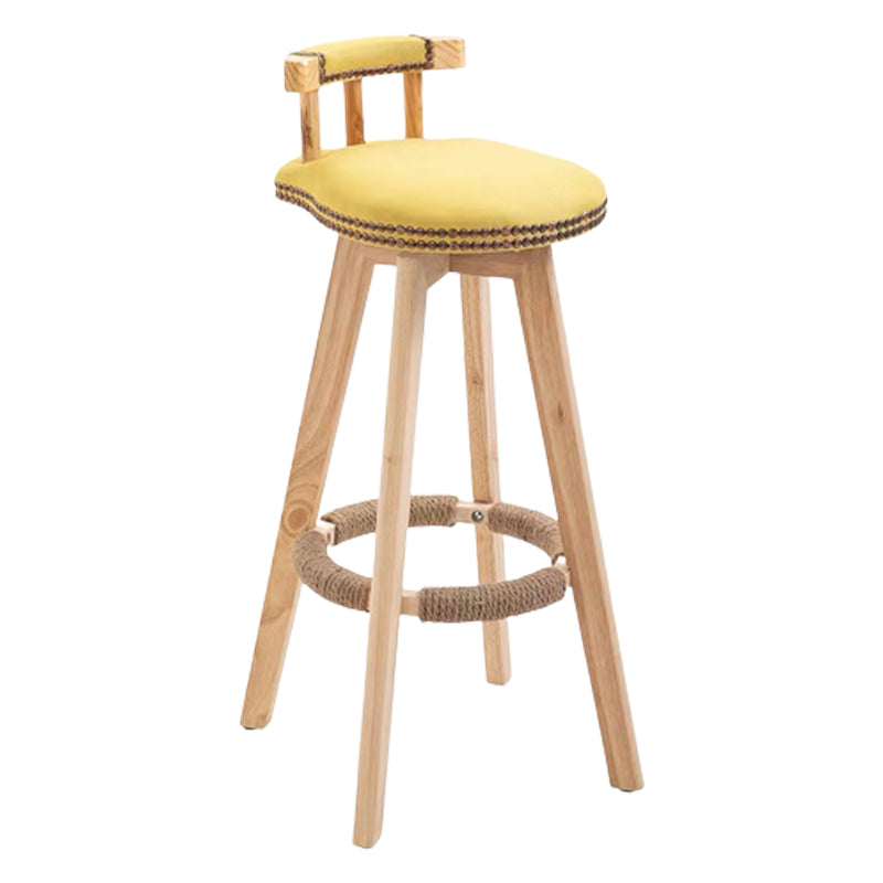 Modern Wooden Barstool Fabric Cushion in Matte Finish for Indoor