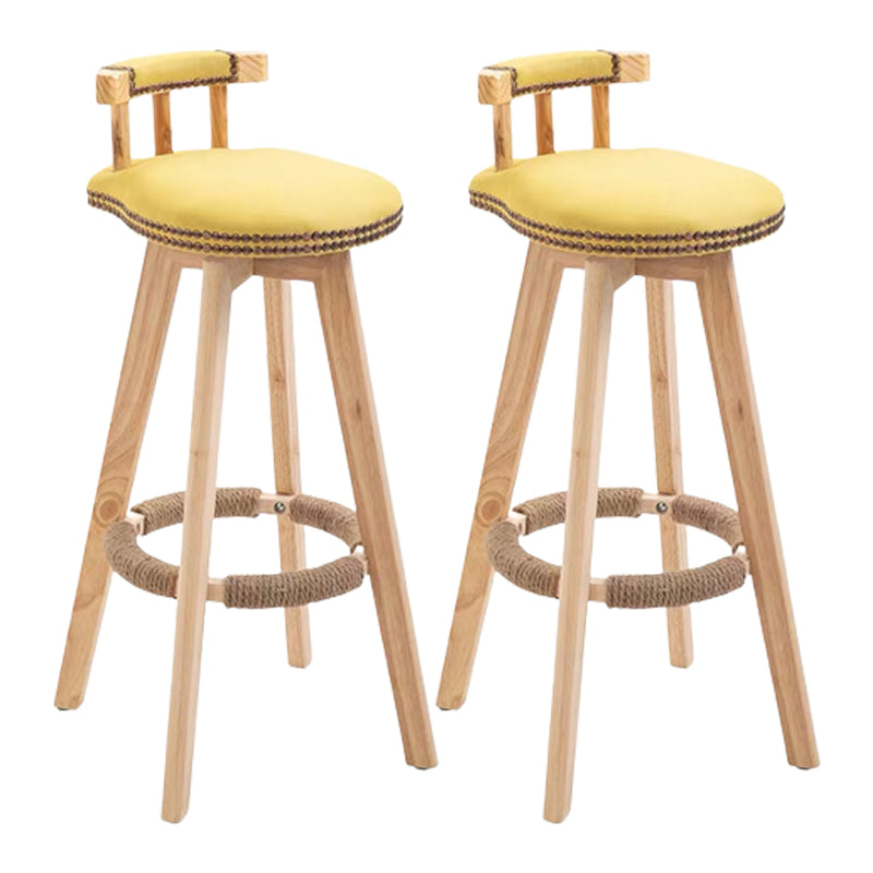 Modern Wooden Barstool Fabric Cushion in Matte Finish for Indoor