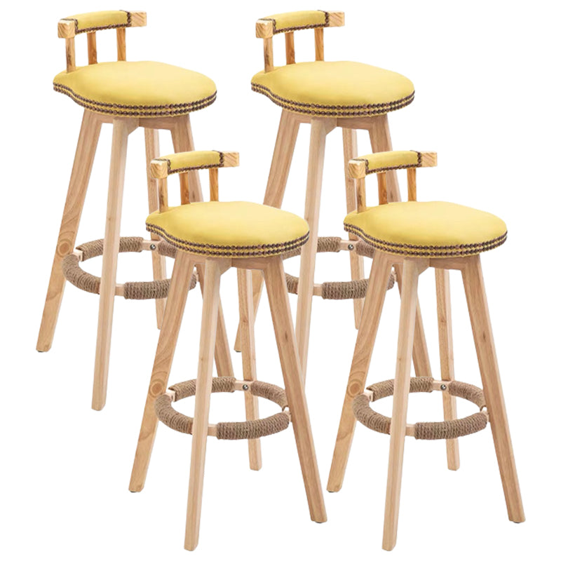 Modern Wooden Barstool Fabric Cushion in Matte Finish for Indoor