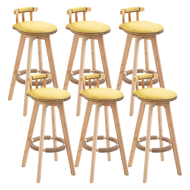 Modern Wooden Barstool Fabric Cushion in Matte Finish for Indoor