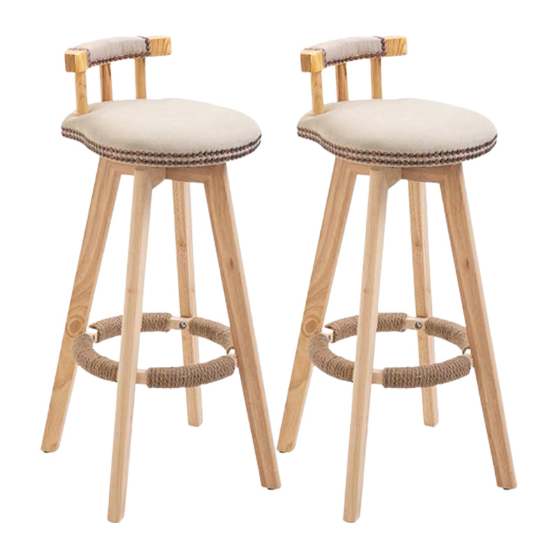 Modern Wooden Barstool Fabric Cushion in Matte Finish for Indoor