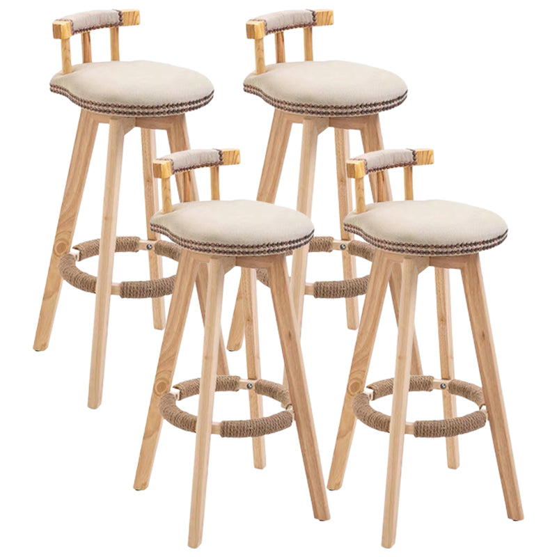 Modern Wooden Barstool Fabric Cushion in Matte Finish for Indoor