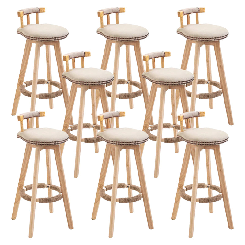 Modern Wooden Barstool Fabric Cushion in Matte Finish for Indoor