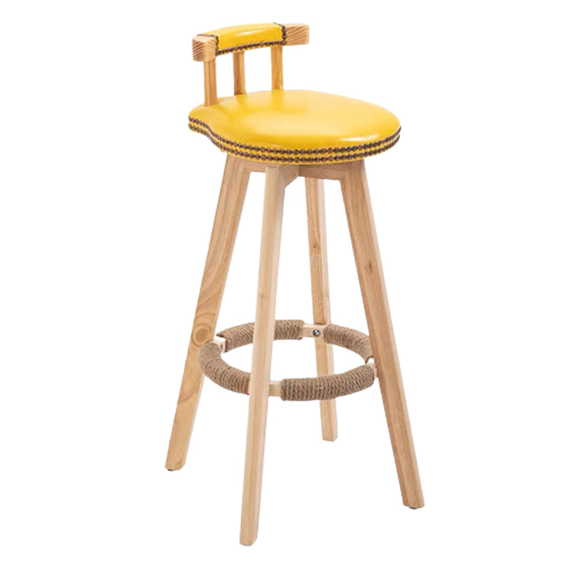 Modern Wooden Barstool Fabric Cushion in Matte Finish for Indoor