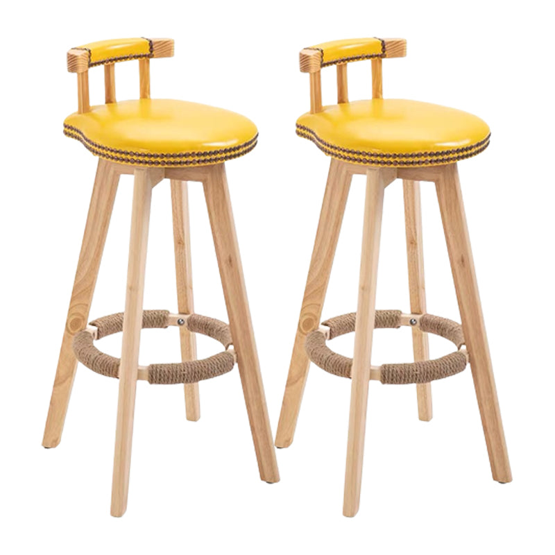 Modern Wooden Barstool Fabric Cushion in Matte Finish for Indoor
