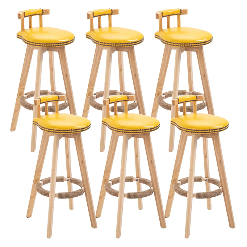 Modern Wooden Barstool Fabric Cushion in Matte Finish for Indoor