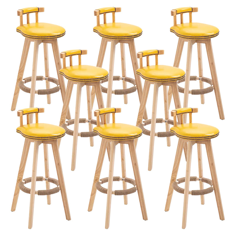 Modern Wooden Barstool Fabric Cushion in Matte Finish for Indoor