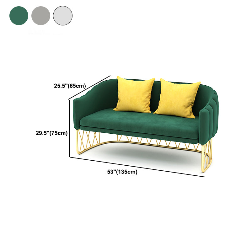 Velvet Contemporary Standard Sofa Sloped Arm Sofa for Living Room, Apartment