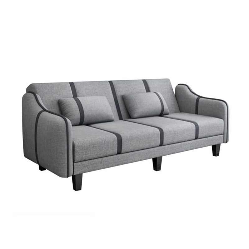 Contemporary Pillows Convertible Sloped Arm Stationary Seating