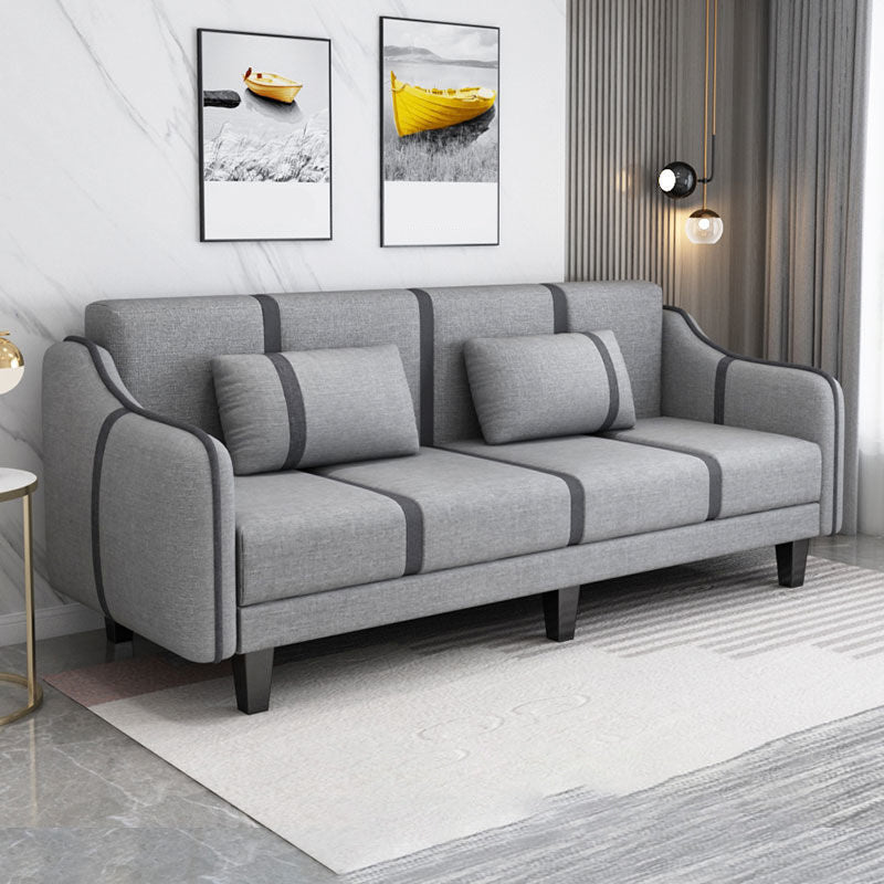 Contemporary Pillows Convertible Sloped Arm Stationary Seating