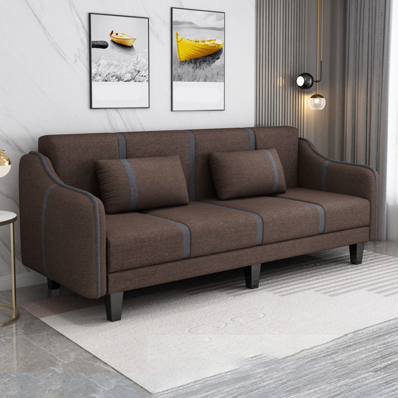 Contemporary Pillows Convertible Sloped Arm Stationary Seating