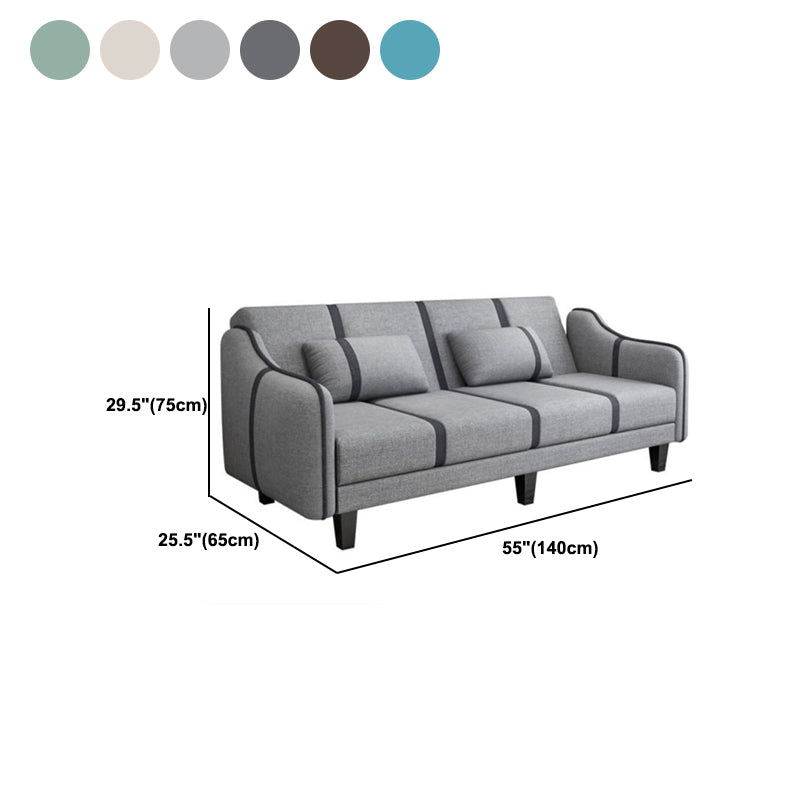 Contemporary Pillows Convertible Sloped Arm Stationary Seating