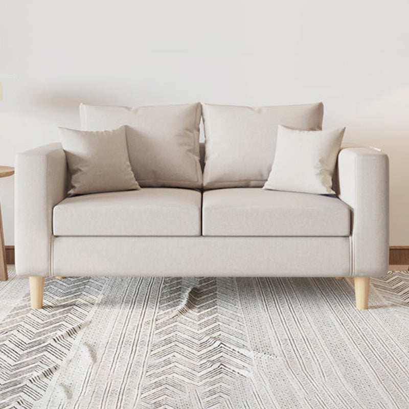 Modern Cushions Standard Square Arm Living Room Linen Stationary Sofa