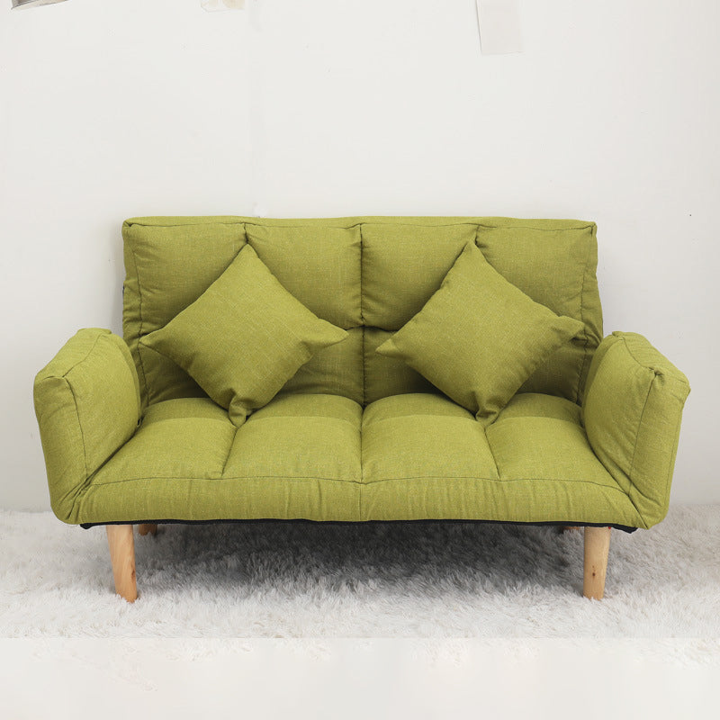 Modern Biscuit Back Reclining Square Arm Linen Stationary Sofa