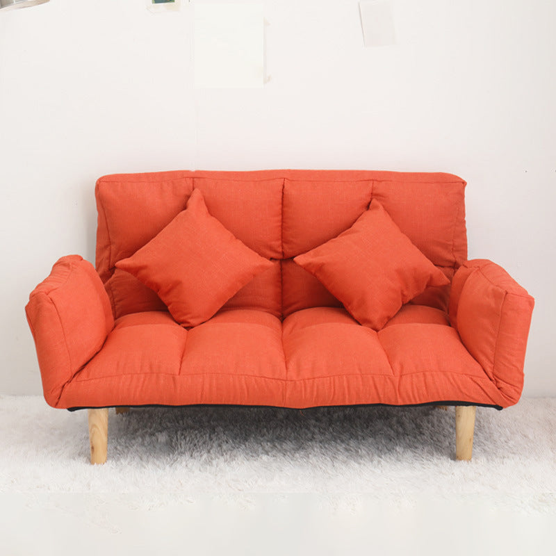 Modern Biscuit Back Reclining Square Arm Linen Stationary Sofa