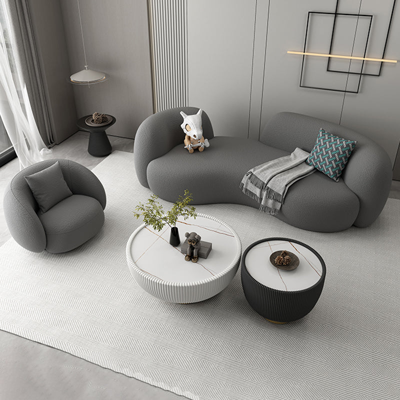 Modern Style Sofa with Curved Back and Padded Sponge Seat Sofa