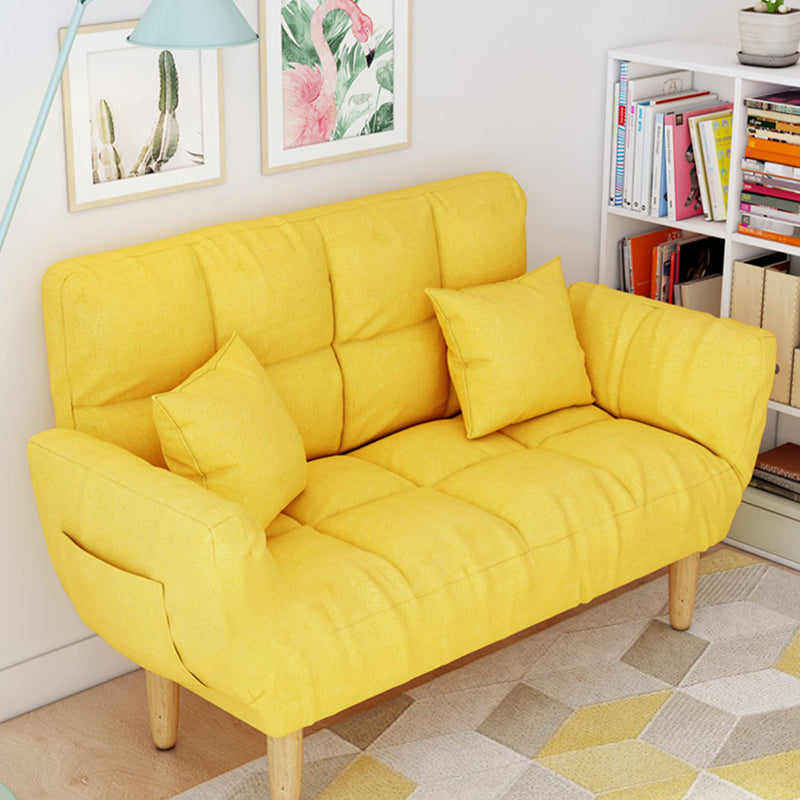 Contemporary Living Room Biscuit Back Convertible Square Arm Sofa