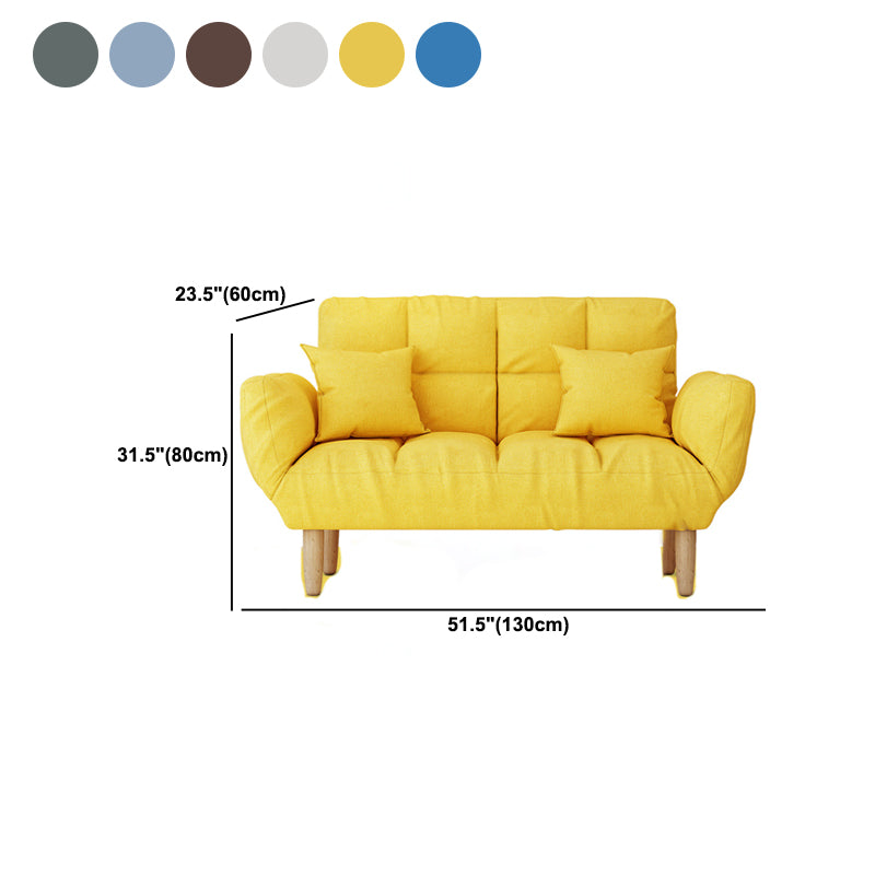 Contemporary Living Room Biscuit Back Convertible Square Arm Sofa