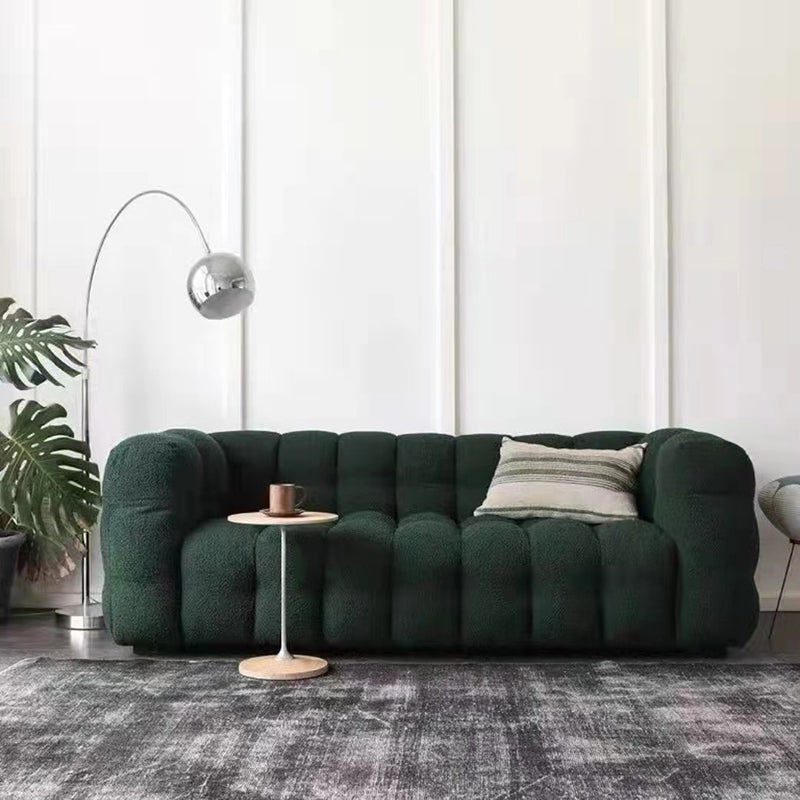 Modern Style Sofa Bed Velvet Material Square Form Armrest Tufted Back Sofa