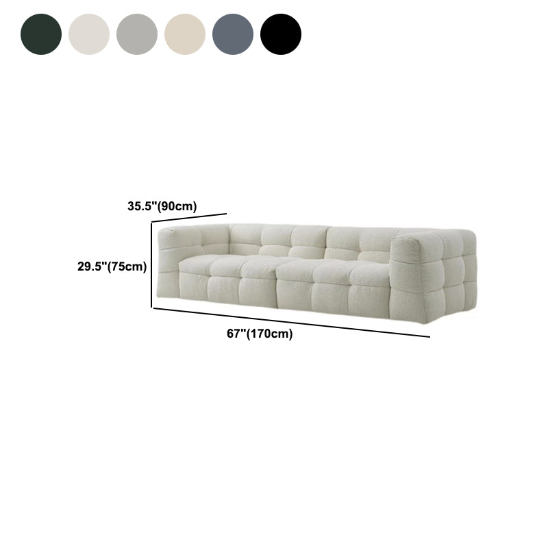 Modern Style Sofa Bed Velvet Material Square Form Armrest Tufted Back Sofa