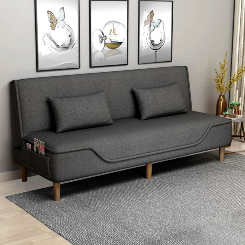 Contemporary Living Room Tight Back Sleeper Armless Linen Seating