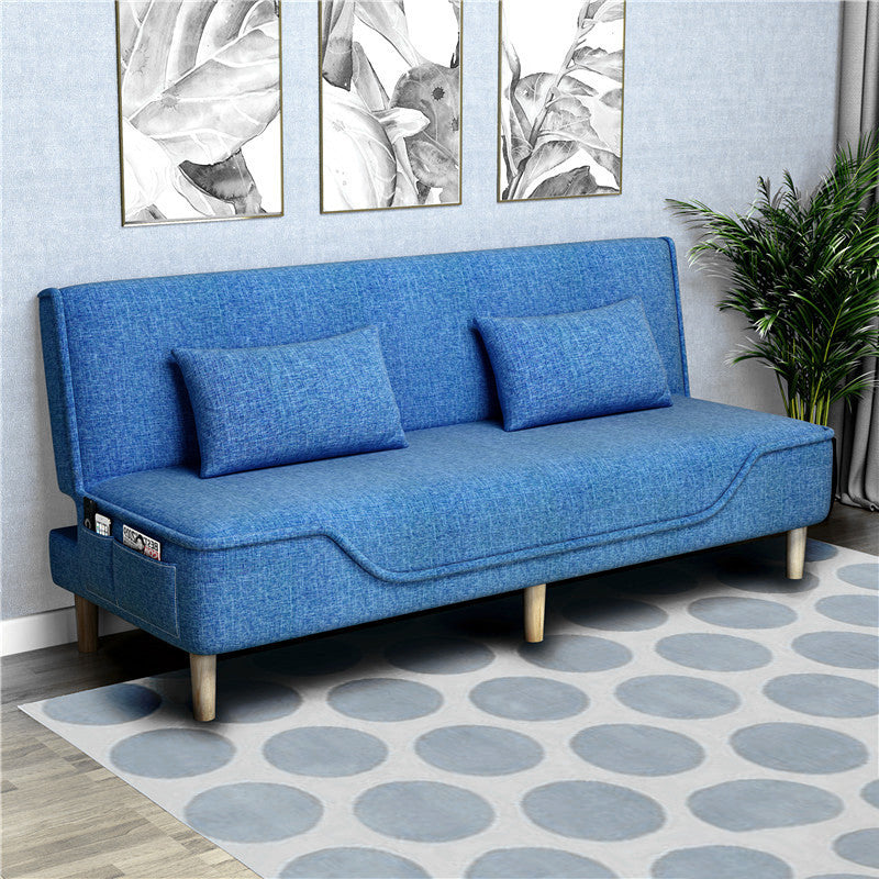 Contemporary Living Room Tight Back Sleeper Armless Linen Seating
