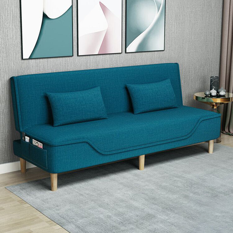 Contemporary Living Room Tight Back Sleeper Armless Linen Seating