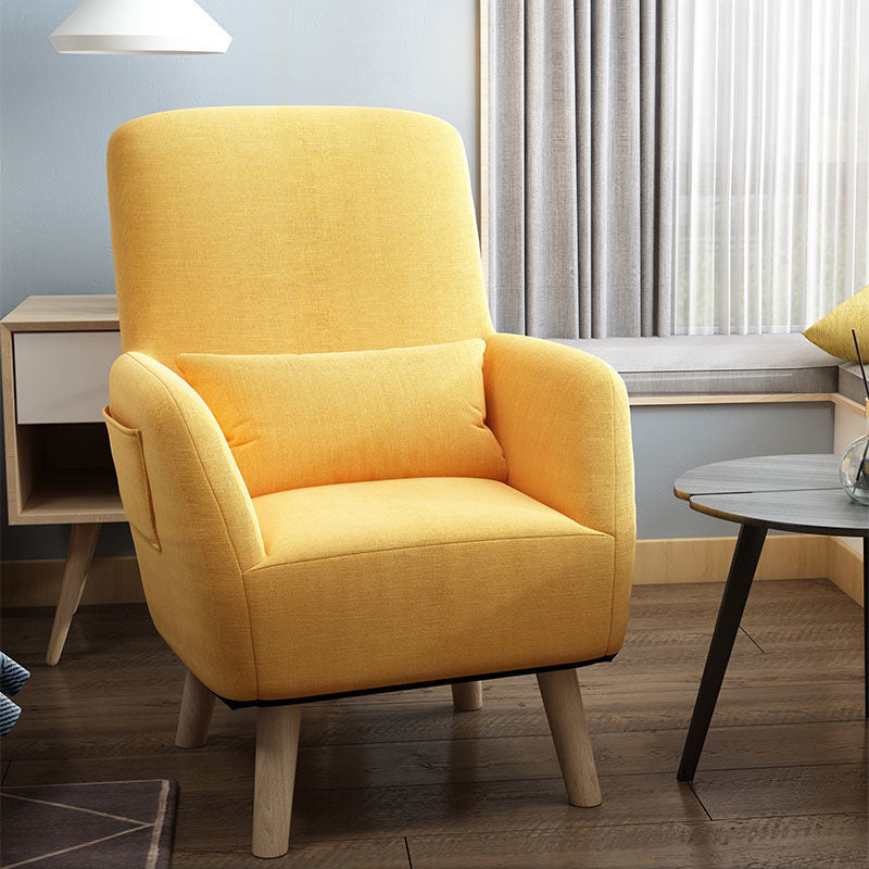 Contemporary Accent Armchair Modern Cotton Blend Accent Chair with Pillow