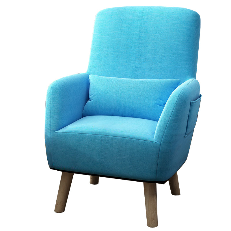 Contemporary Accent Armchair Modern Cotton Blend Accent Chair with Pillow