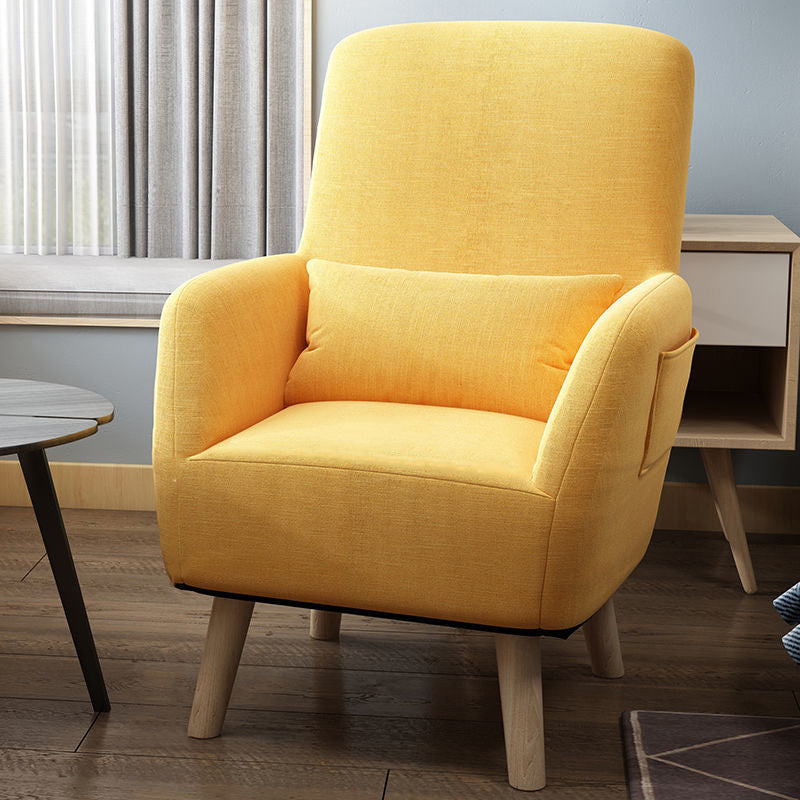 Contemporary Accent Armchair Modern Cotton Blend Accent Chair with Pillow