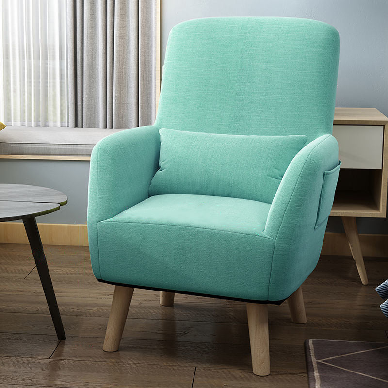 Contemporary Accent Armchair Modern Cotton Blend Accent Chair with Pillow