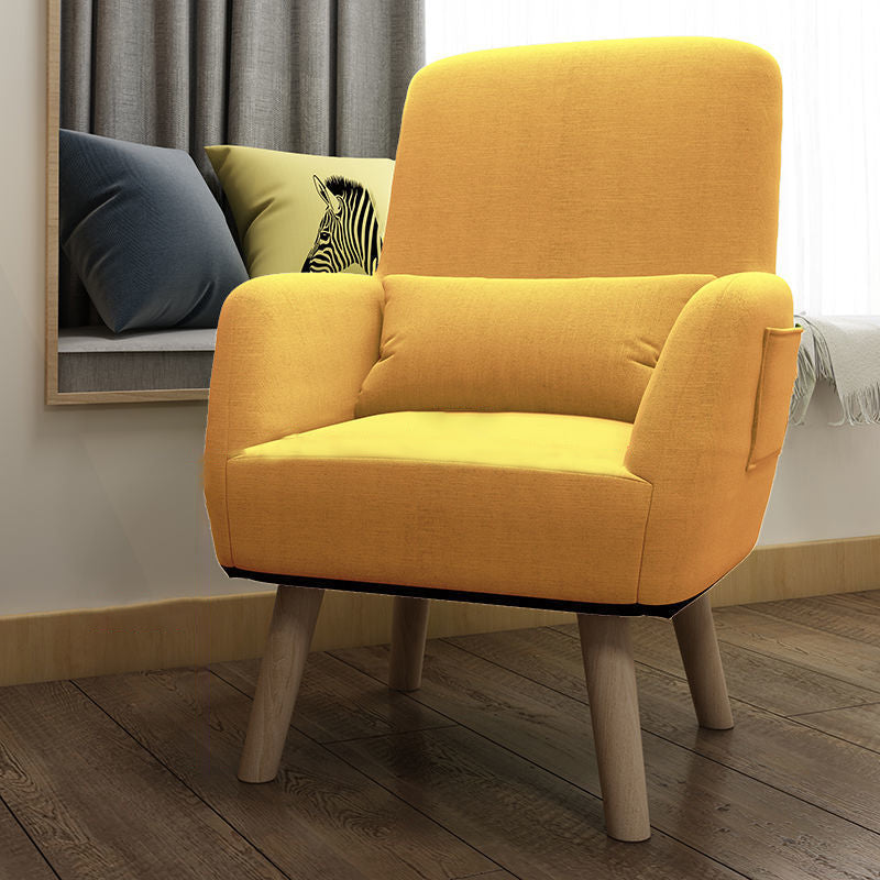 Contemporary Accent Armchair Modern Cotton Blend Accent Chair with Pillow