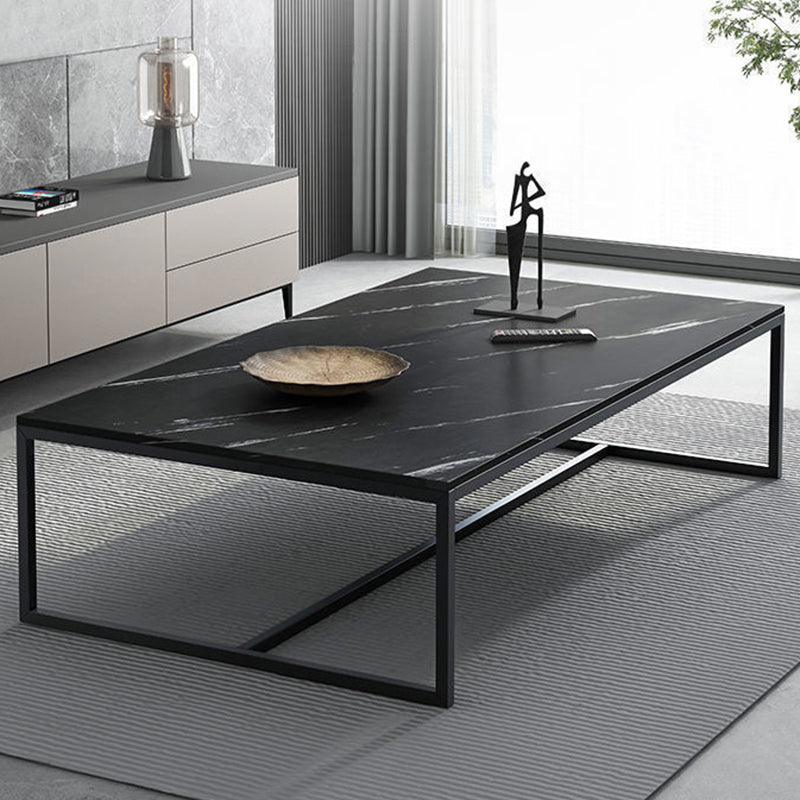 Trestle Type/frame Base Rectangular Slate Table Board Glam Style Coffee Table