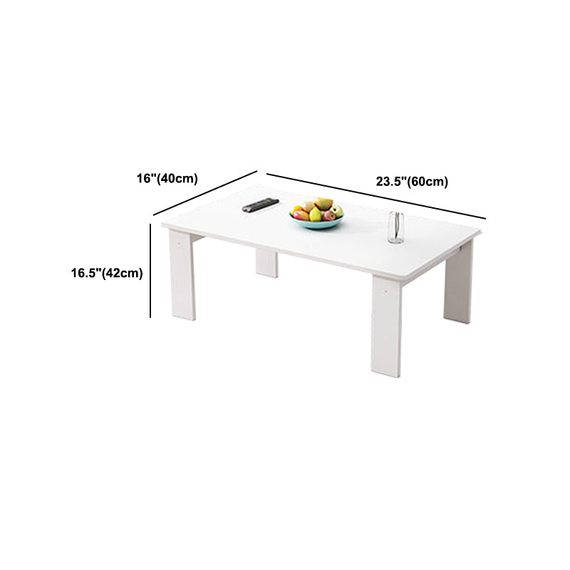 Modern Style Rectangular Wooden Table 4 Legs Base with Storage Rack Coffee Table